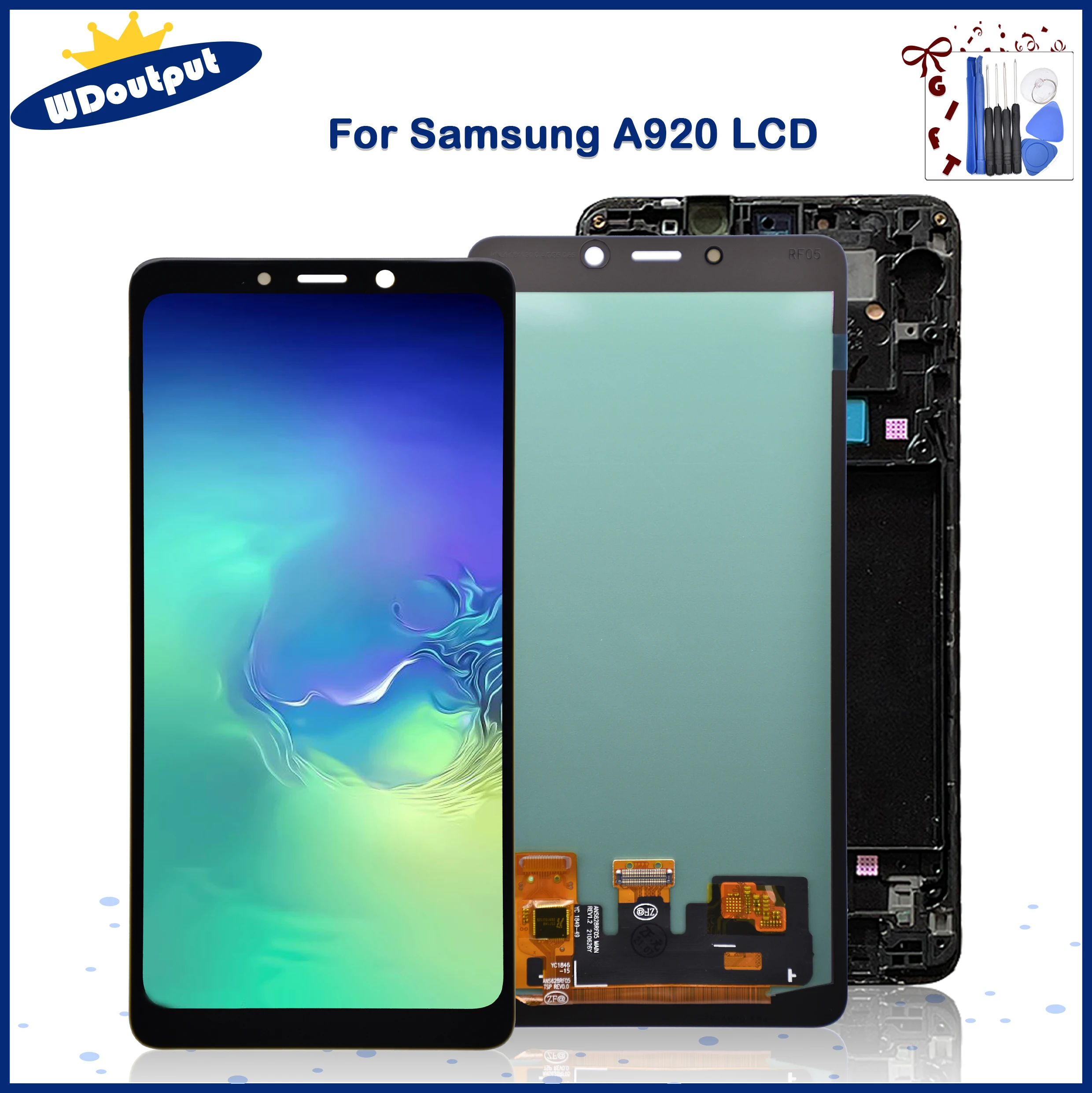 Pantalla Super Amoled de 6,3 pulgadas para Samsung Galaxy A9, 2018, A920, A920F, SM-A920F/DS, montaje de digitalizador con pantalla t&aacute;ctil-0