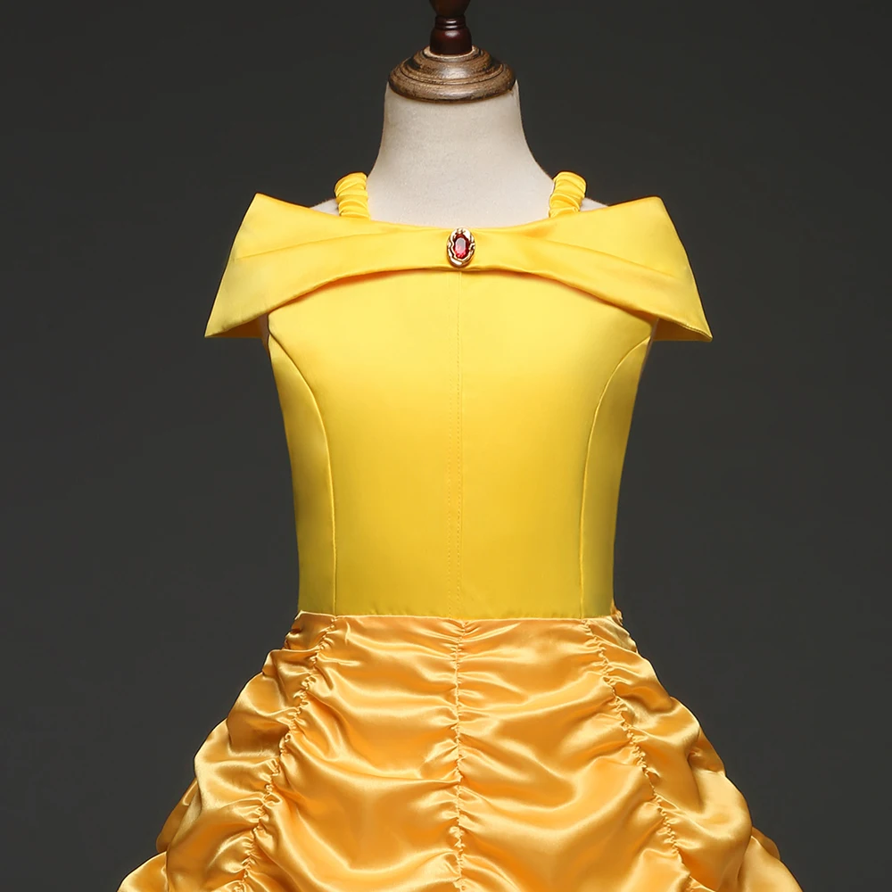 Красивое и чудовище платье Белль для маленьких девочек принцессы костюм косплея