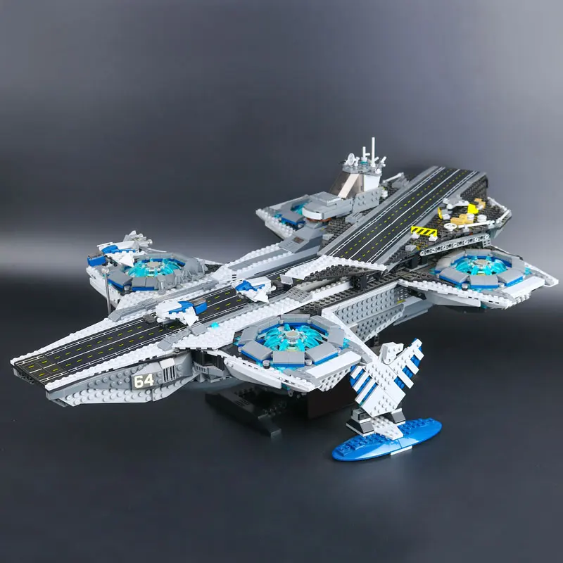 DIY собрать подарок 07042 Супер Герои щит Helicarrier модель строительные Конструкторы кирпичи игрушечные самолеты на день рождения Рождество