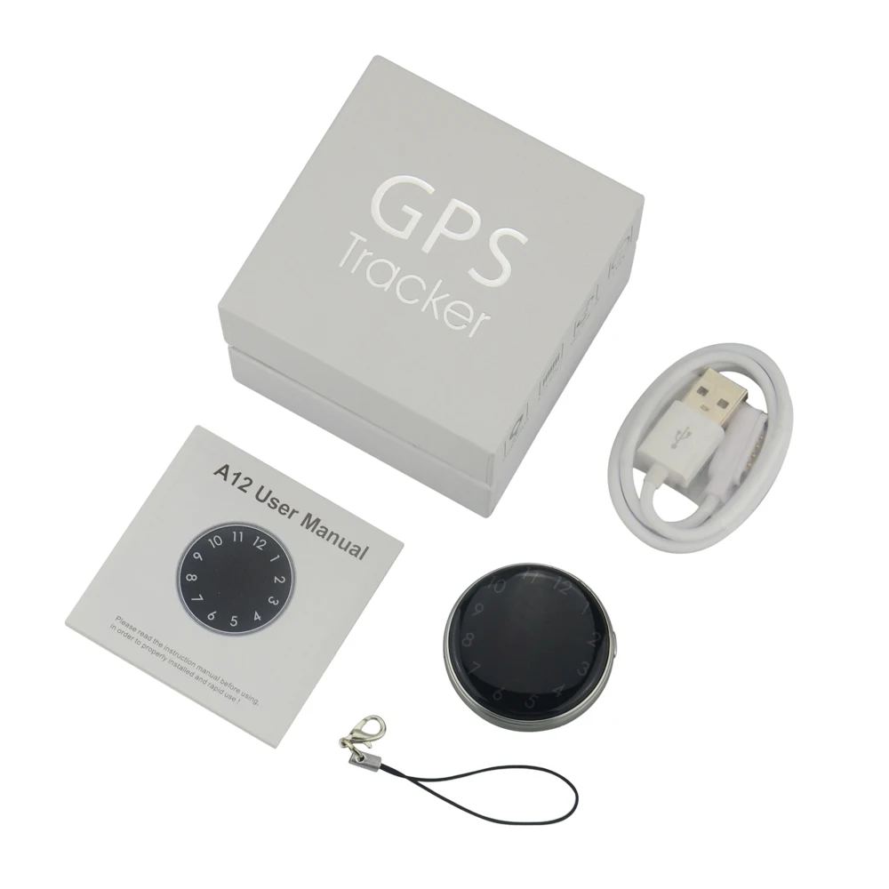 black with box Мини детские gps-трекер карманные часы A12 взрослые карманные часы с датчиком местоположения устройство слежения SOS сигнализация голосовой монитор в режиме ожидания 4 дня - Цвет: black with box