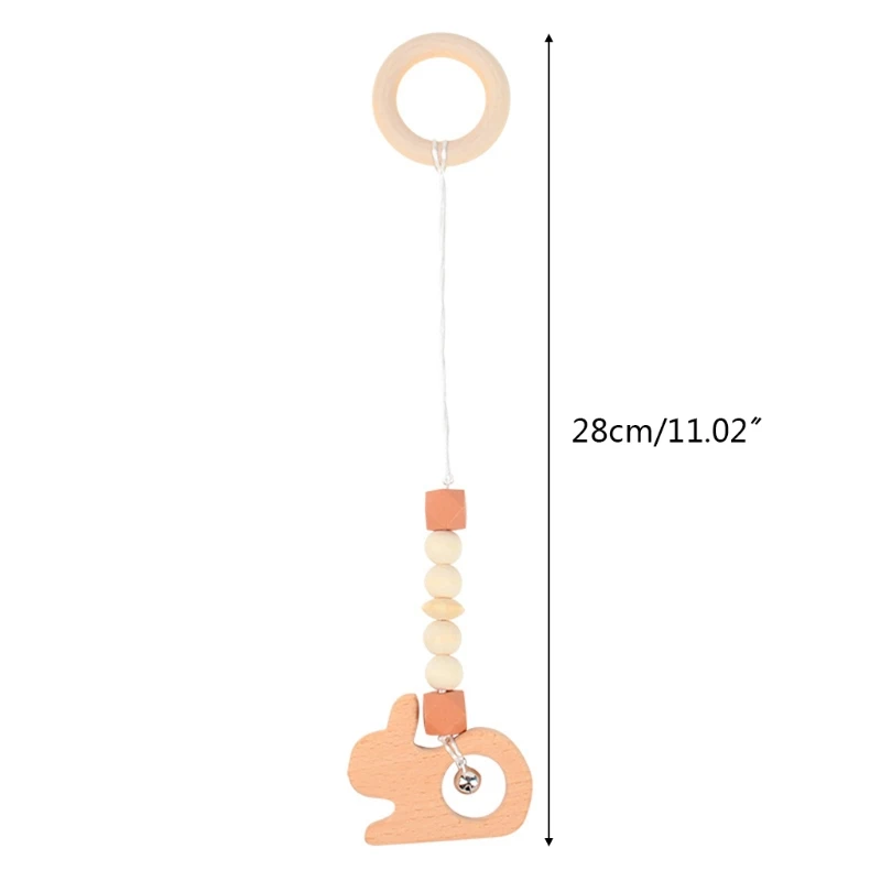 Baby Gym Frame Pendant Beech Wooden Ring Teether Rattle Infants Newborn Teething Nursing Molar Toys
