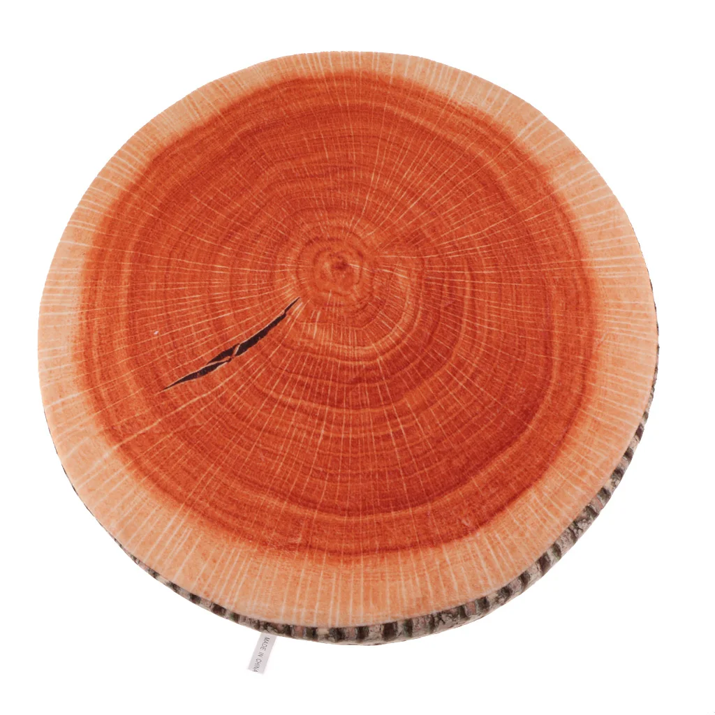 

3D Wood Tree Stump Chair Seat Back Cushion Sofa Throw Pillow Car Neck Pillow