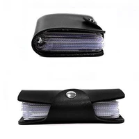 24 pockets cards pu leather id credit card holder wallet coin purse women men slim wallet travel id card holder purse photo book