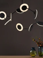 nordic postmodern aluminum acrylic disc pendant lamps designer model room creative meal living room pendant lights