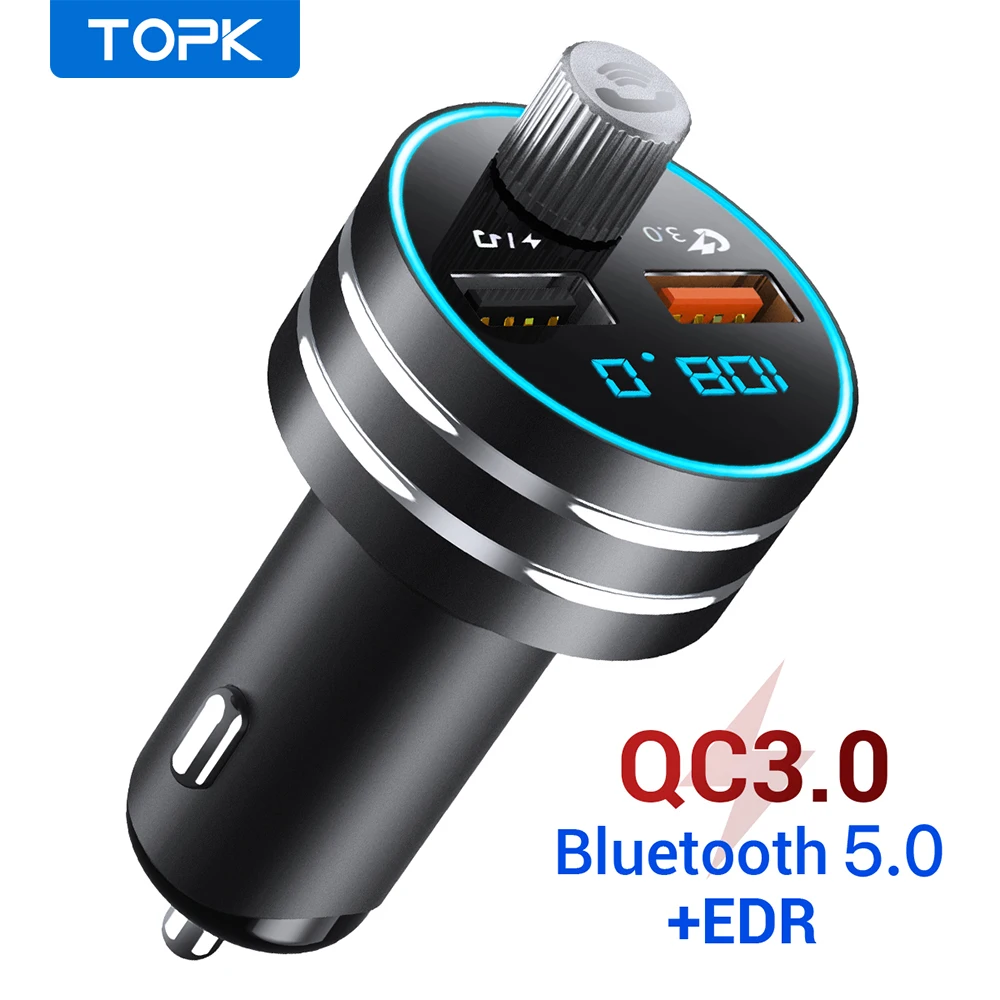 Автомобильное зарядное устройство TOPK G201Q 2xUSB-A 27Вт 2.4A | Мобильные телефоны и