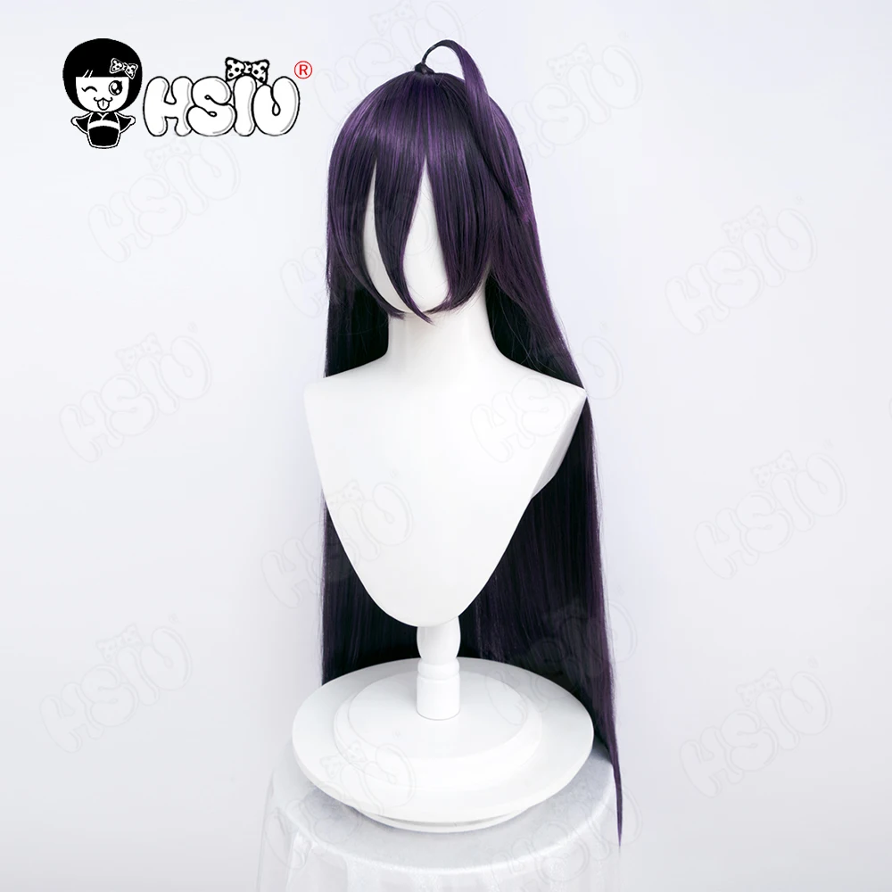 Парик для косплея Overlord Albedo Женский длинные черные и фиолетовые волосы из HSIU с