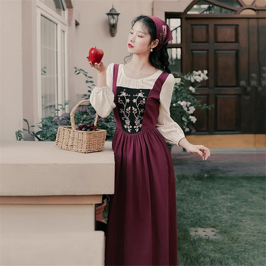 Женское средневековое платье эпохи Возрождения женский костюм с длинным рукавом