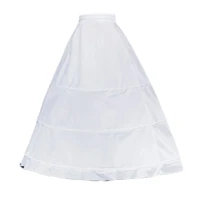 single layer 3 hoops white petticoat wedding gridal gown dress bridal crinolines drawstring waist a line underskirt