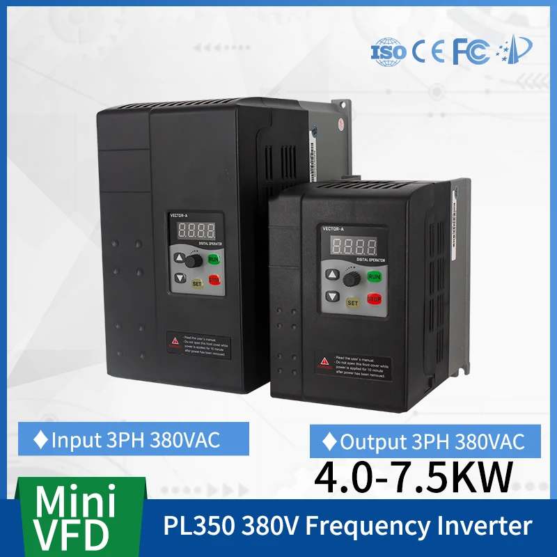 

PL350G3 Mini VFD Variable Frequency Drive Converter for Motor Speed Controller Frequency Inverter 380V input 4.0/5.5/7.5KW vfd
