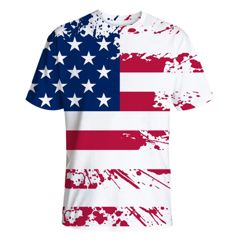 

Summer Menswear New T-shirt Men's Digital Printed T-shirt Trendy Short Sleeve Round Neck Loose Top Factory Direct Sales