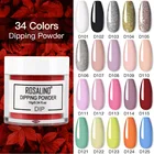 Акриловая прозрачная пудра ROSALIND для маникюра, блестящая, без лампы, отверждаемая, градиентная, хромированная пыль, пудра для ногтей, базовое и топовое покрытие, жидкое