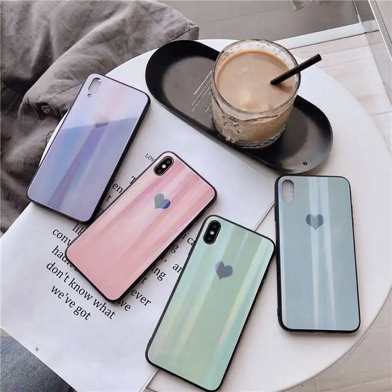 Блестящий чехол с лазерным градиентом для Xiaomi Redmi NOTE8 Pro жесткий защитный из