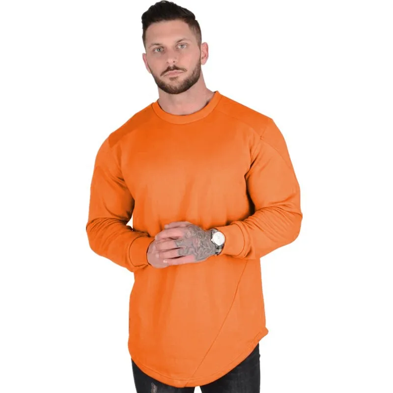 

Men's sports shirt cotton slim Pullover casual solid color sports shirt gym fitness sports shirt men's running training clothes