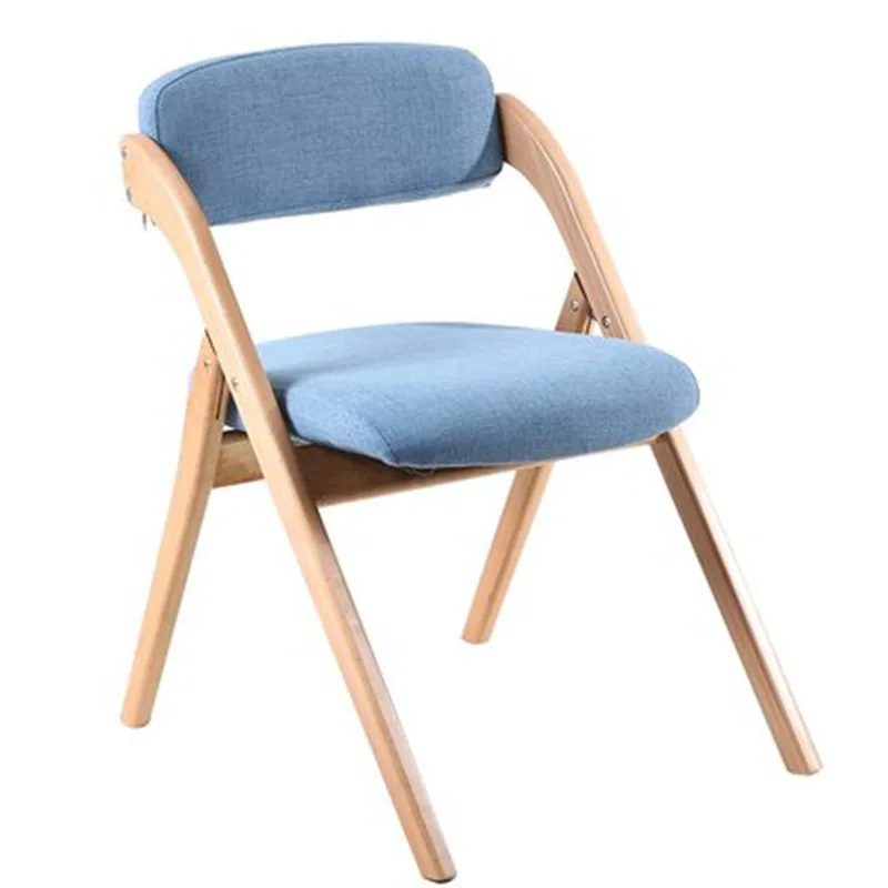 Простой современный домашний складной стул из бука Массив дерева ткань диван для