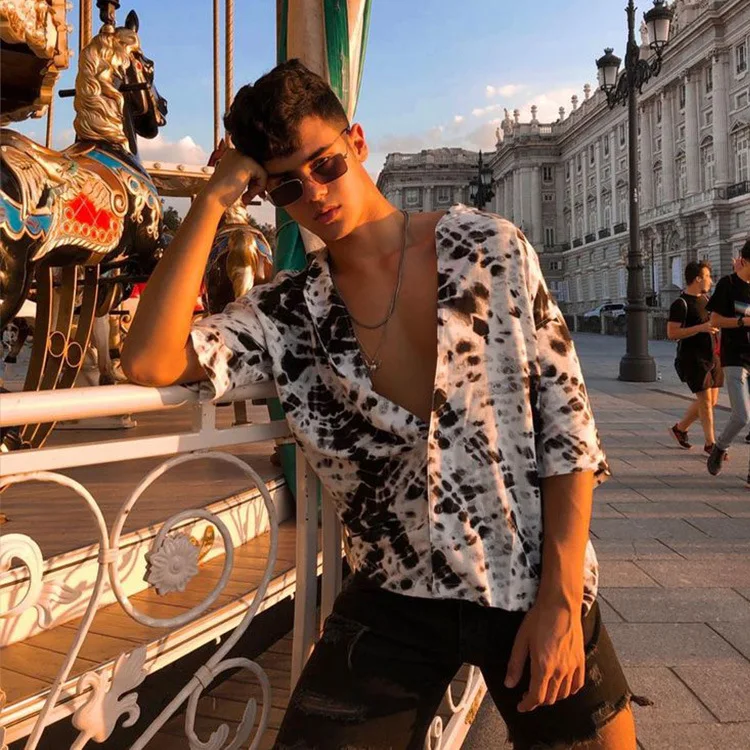 

Новинка; Лидер продаж; Сезон весна-осень; Отображающие повседневную Мужская рубашка, с рукавами «Три четверти» размера плюс Топ