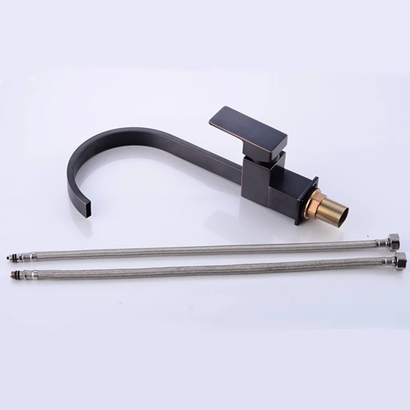 LIUYUE кухонные краны темно бронзовый латунный квадратный плоский смеситель с