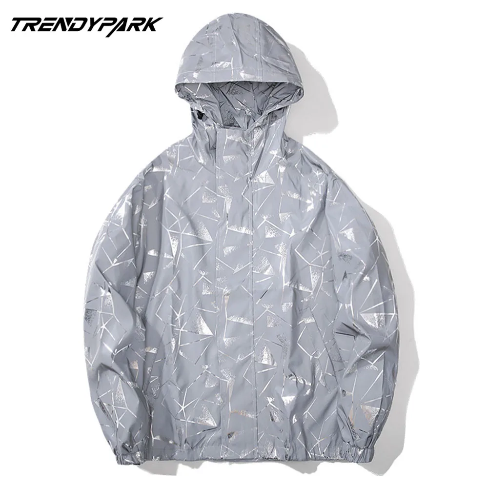 Светоотражающая куртка с длинным рукавом для мужчин и женщин ветровка в стиле