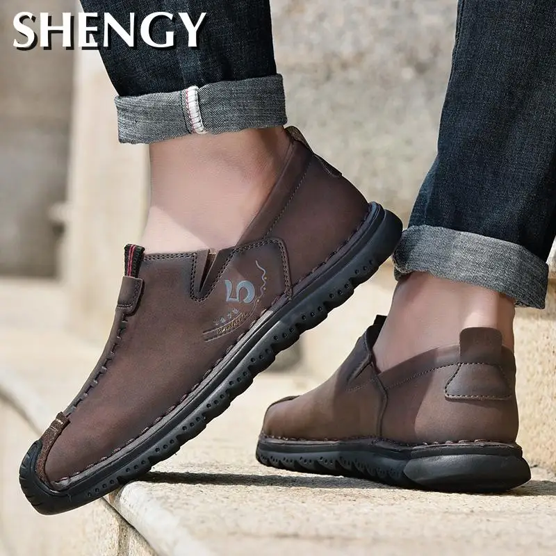 Мужские повседневные туфли ручной работы спортивная обувь плоская подошва