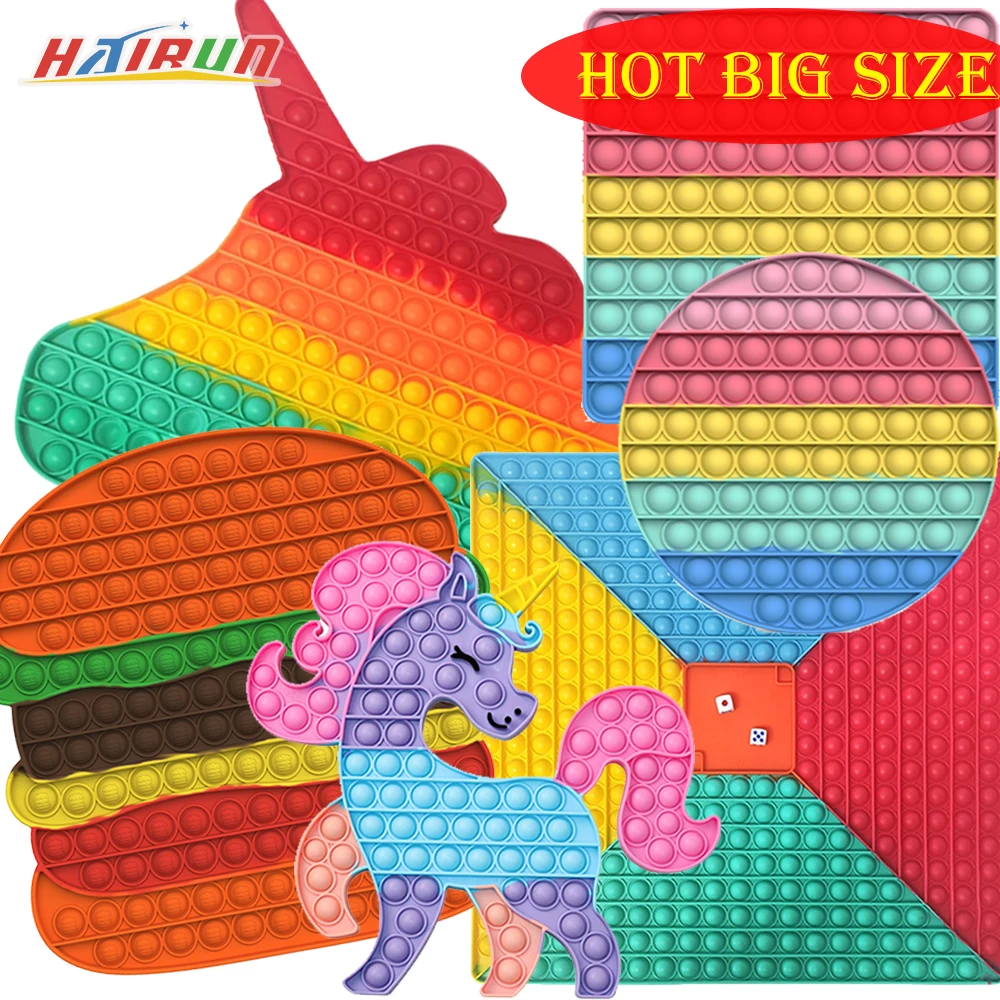 Lucky Unicorn Hamburger Big XXL Fidget Toys Antistress Toys For Children Kawaii Kid's Toys Giant Christmas Gift New