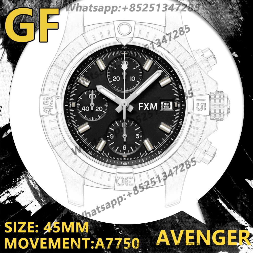 

Men's Automatic Mechanical Top Luxury Brand Diver Watch GF TF Avenger SS/NY 45mm 904L 1:1 AAA Replica Super Clone Sports Clocks