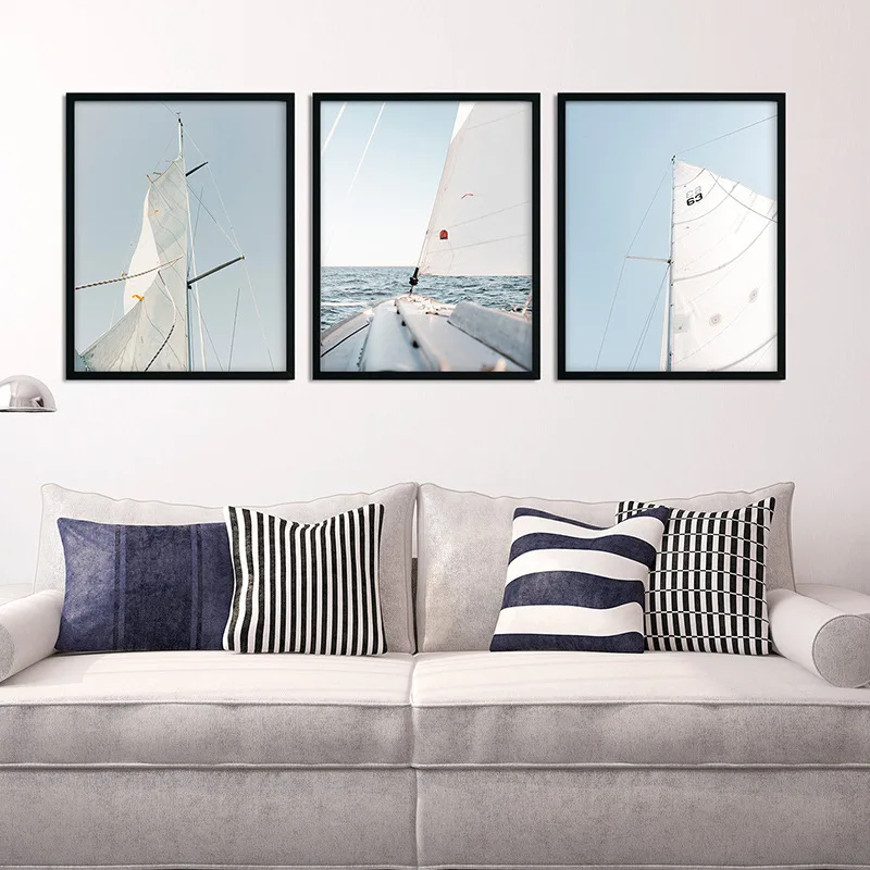 

Sky Yacht Modern Poster Sofa Home Decoration Living Room Bedroom Dining Room Frameless Printing Canvas Art Hanging Painting Core