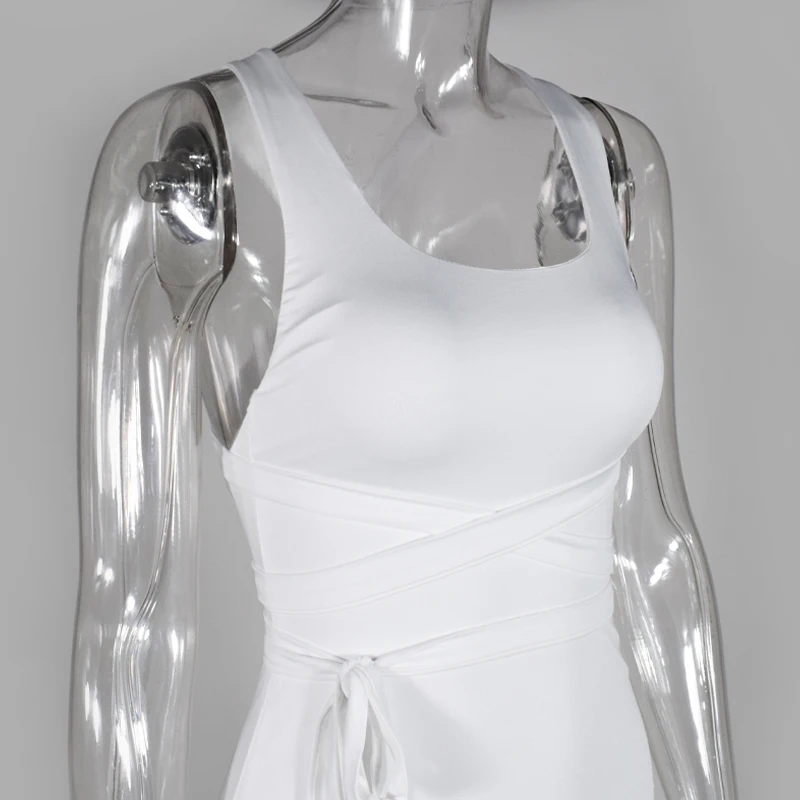 Женское платье с открытой спиной NewAsia Двухслойное Бандажное облегающее