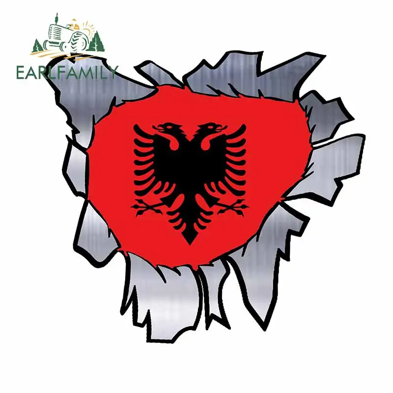 EARLFAMILY 13 см x 11 8 Албания рваные металлические забавные автомобильные наклейки RV VAN