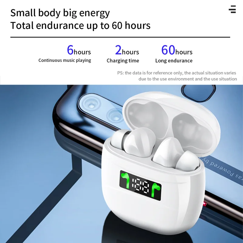 J3 PRO TWS Bluetooth 5 2 беспроводные наушники бас стерео светодиодный дисплей с