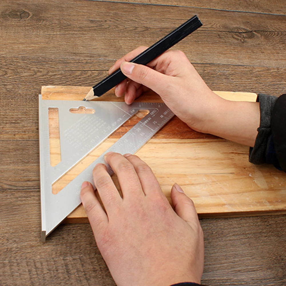 Треугольная линейка транспортир из алюминиевого сплава 7 дюймов Метрическая