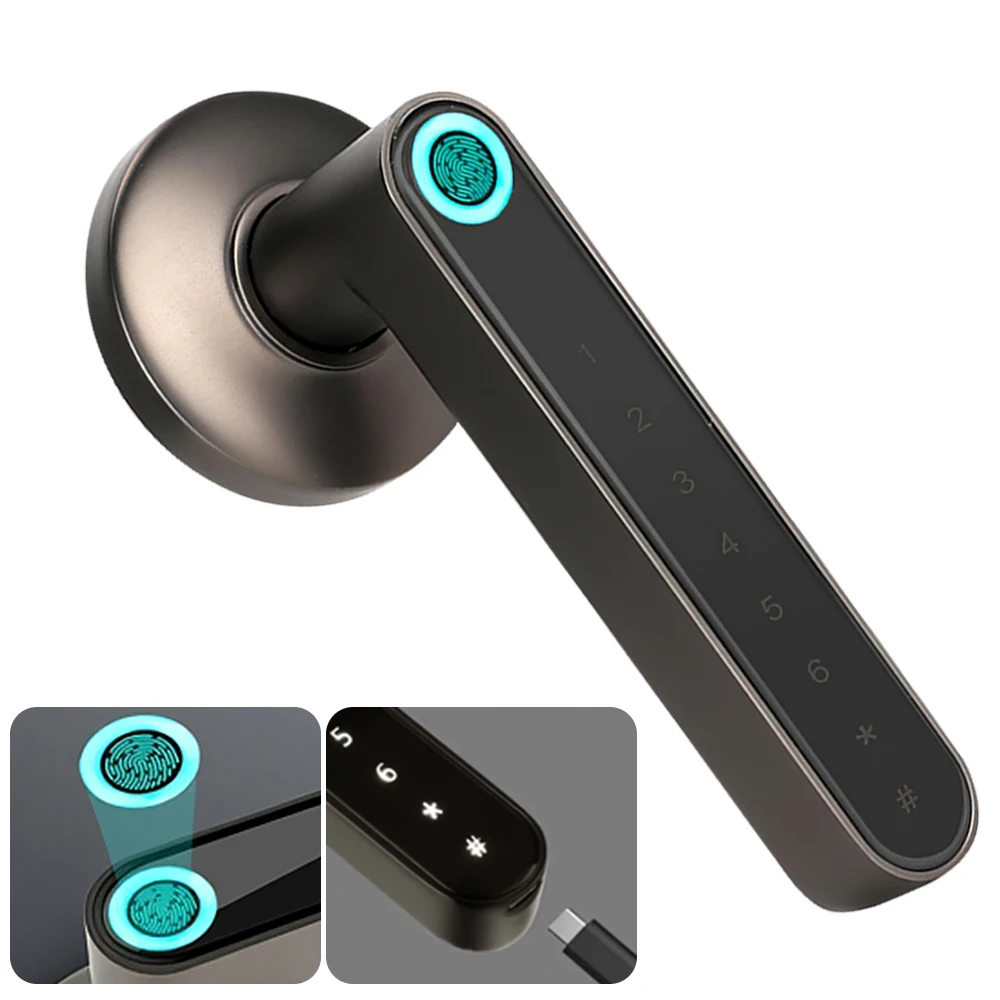 

Электронный смарт-замок со сканером отпечатков пальцев, дистанционное управление через приложение по Bluetooth, для защиты дверей офиса, дома, к...