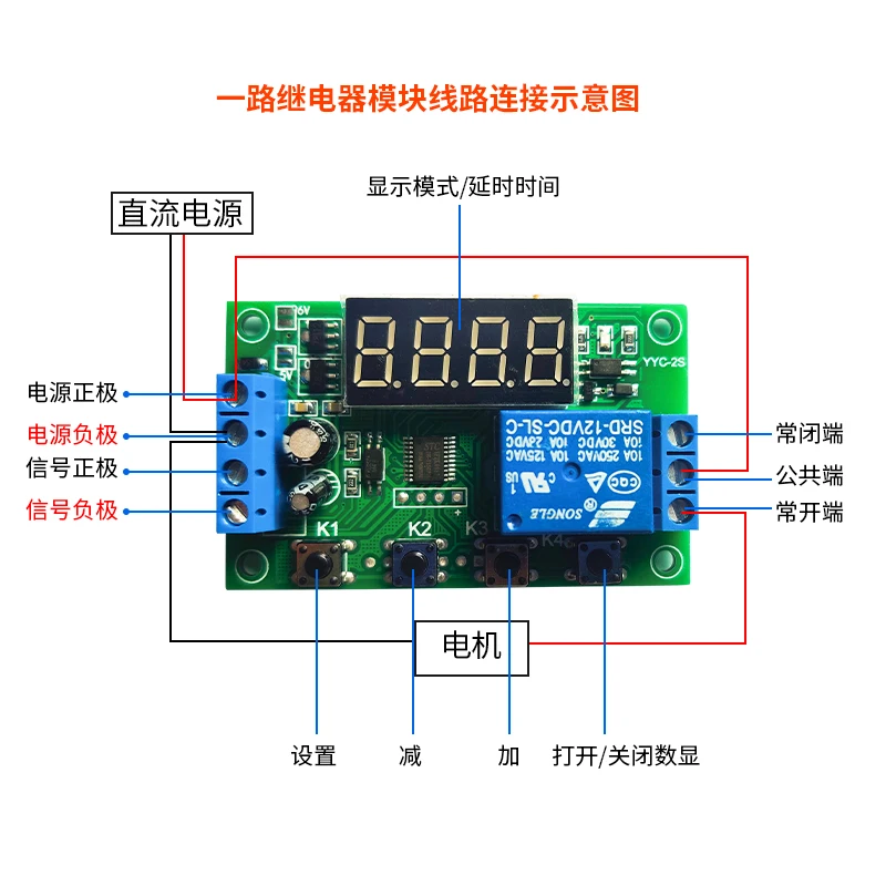 Выключатель цепи релейного модуля 1 /2/двойная цепь Задержка запуска отключения