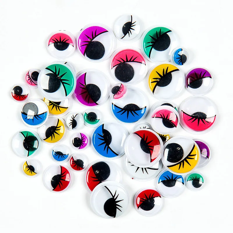 DIY Plush toy Self Adhesive Googly Wiggly Eyes 6/8/10/12/15mm Mixed for Toys Doll Accessory Eyeball Scrapbook Toy fo Kid | Игрушки и