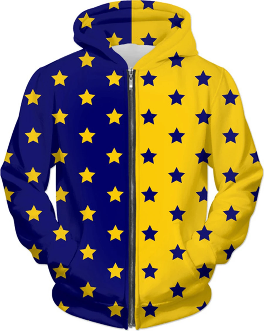 Лучшие продажи пятиконечная звезда 3D печать молния Толстовка для мужчин и женщин