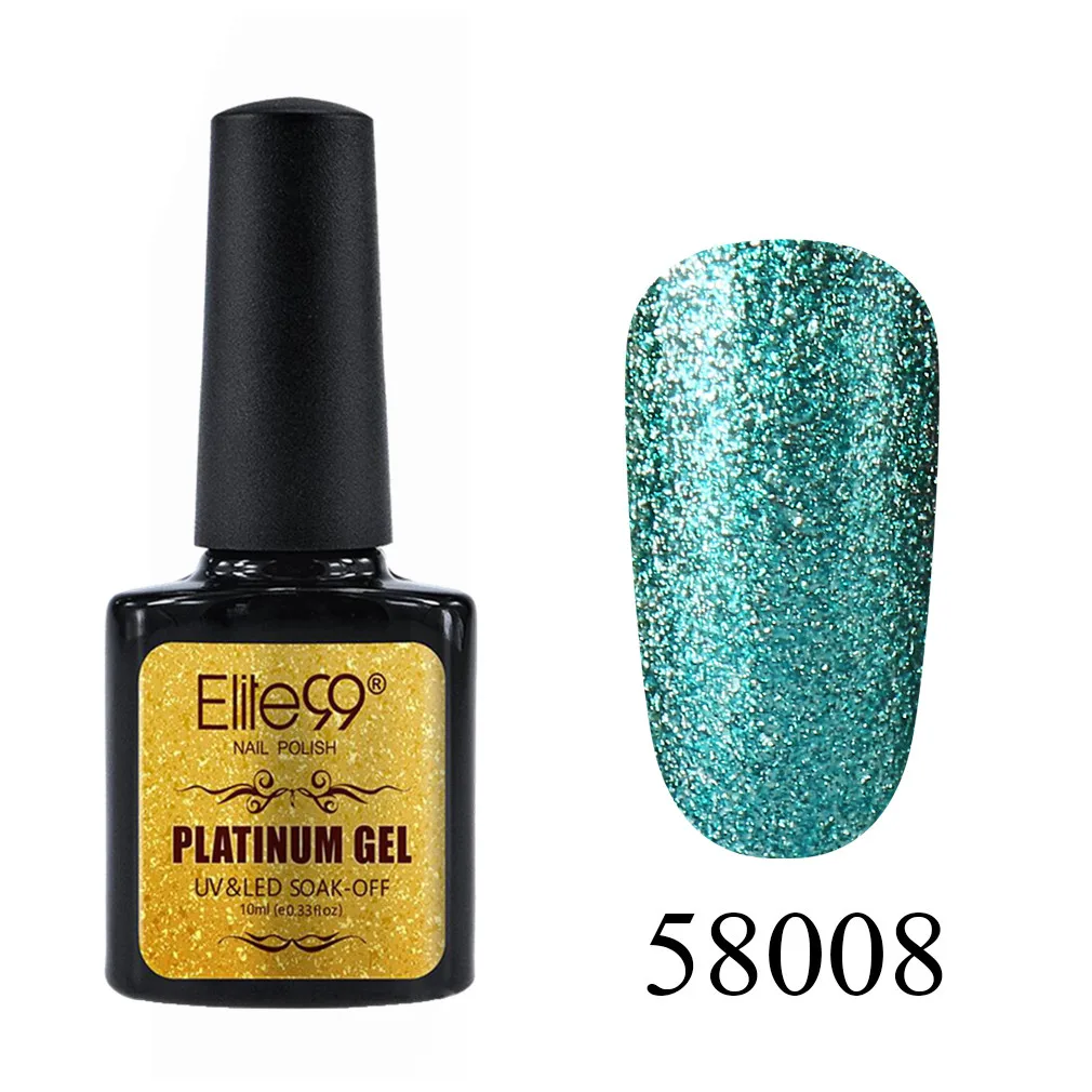 58008 Elite99 10 мл Блестящий УФ-гель для ногтей Platinum Soak Off Nail Art Маникюр гели для ногтей гибридные Лаки гель лак для ногтей набор - Цвет: 58008