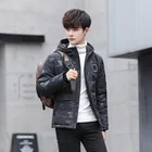 2021 зимняя повседневная мужская куртка из хлопка, мужская куртка с перекрестными краями, Молодежная Толстая свободная пуховая куртка большого размера