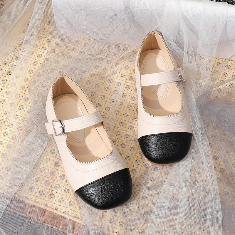 

Girls princess shoes spring 2021 new fashion retro children's small leather shoes western style soft sole baby single shoes
