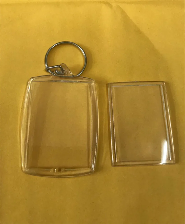 1 шт. пустые акриловые брелки для фотографий пластиковые прямоугольных ключей