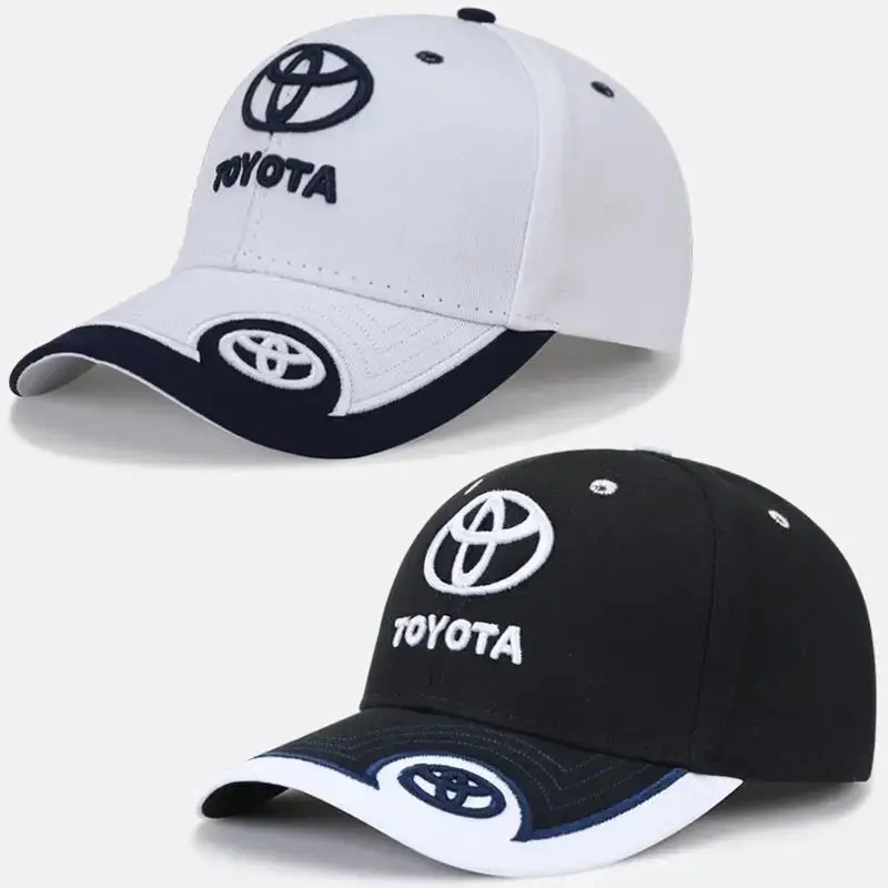 

Casual rebound 100% cotton 3D embroidery Toyota car logo sports racing cap adjustable embossed buckle unisex baseball cap men