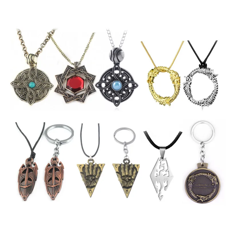 

The Elder Scrolls Amulets and Mascot of Mara Arkay Morrowind Jordan Symbol Pendants Necklaces Dark Brotherhood Dinosaur Triangle