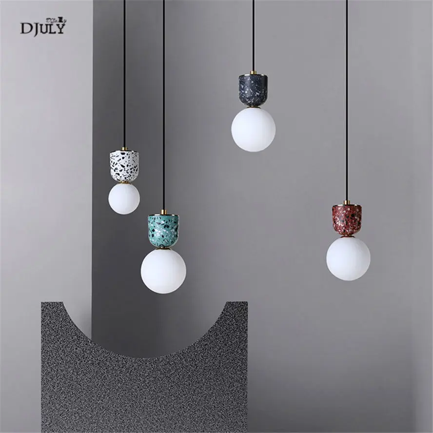 Скандинавский дизайн цветные цементные стеклянные шаровые подвесные