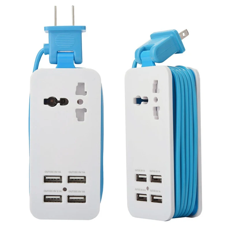 Зарядное устройство с 4 USB портами 5 в 2 а розеткой переменного тока|Зарядные