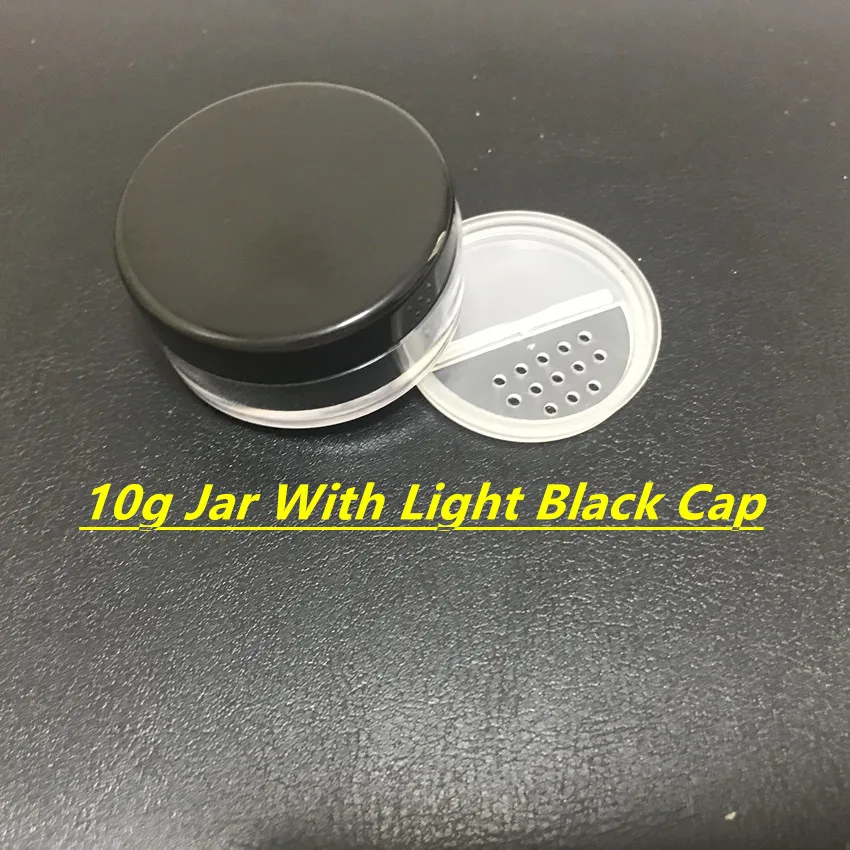 Прозрачная пустая круглая коробка для пудры 10 г 20 с вращающимся ситечком