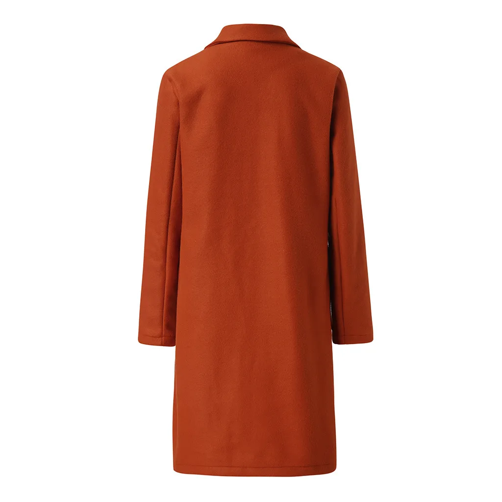 Chaqueta mujer, женское элегантное пальто из искусственной шерсти, тонкое женское длинное пальто, верхняя одежда, куртка abrigos mujer invierno
