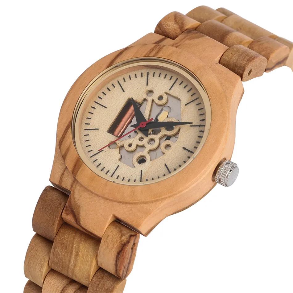 

Ladies Full Wooden Watch Band Wristwatch Quartz Timepiece Natural Maple Wood Women Casual Watches Folding Clasp Wood Clock Gift