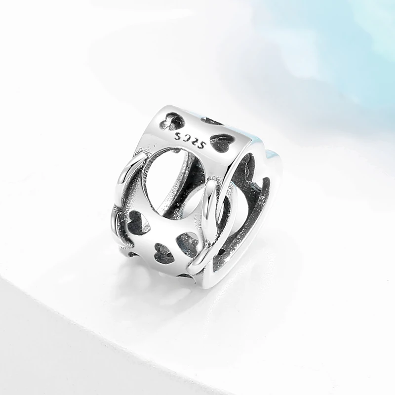 Hollow out 925 Sterling Silver Infinity symbol and love Heart Charms for Jewelry Making fit Original DIY Bracelet | Украшения и