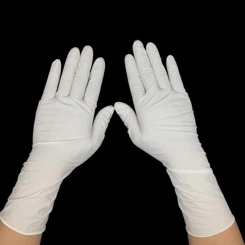 50 шт одноразовые латексные перчатки для тату белые Нескользящие кислотные и