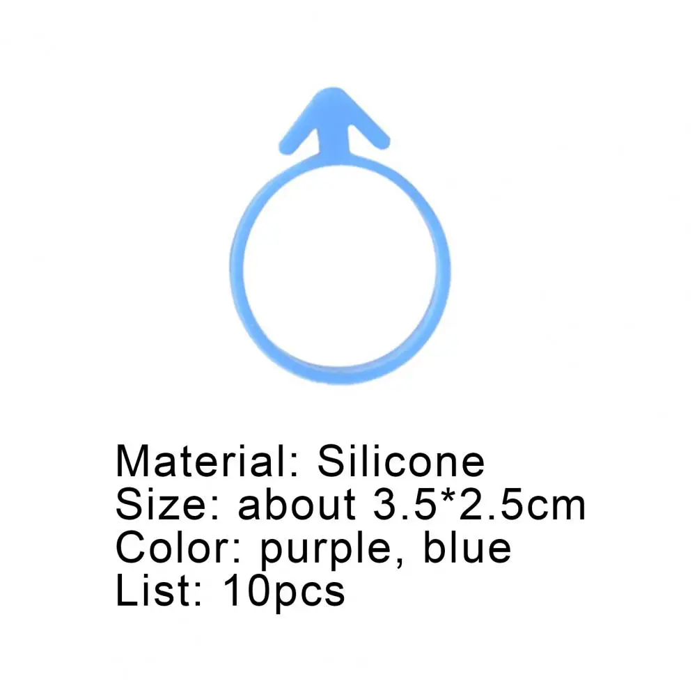 

10Pcs Pastry Bag Clips Eco-friendly High Elastic Silicone Decorative Pastry Bag Retaining Ties For Home Blue Household Collar