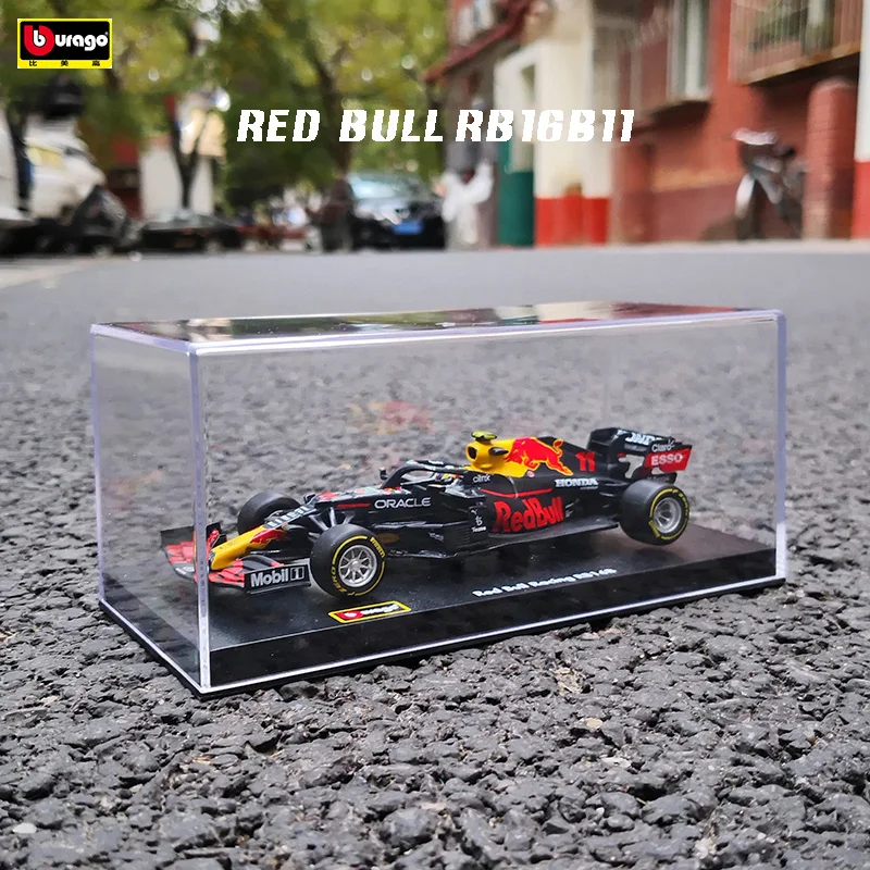 Bburago 1:43 Red Bull RB16B 33# 11# Formula car Acrylic dust cover model simulation decoration collection gift toy die-casting