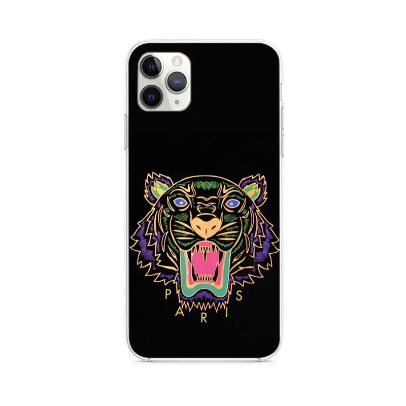 

Luxury Tiger Head Brand-compatible Phone Case Transparent Case For Iphone 6 6s 7 8 Plus XR X XS 11 12 Pro Max