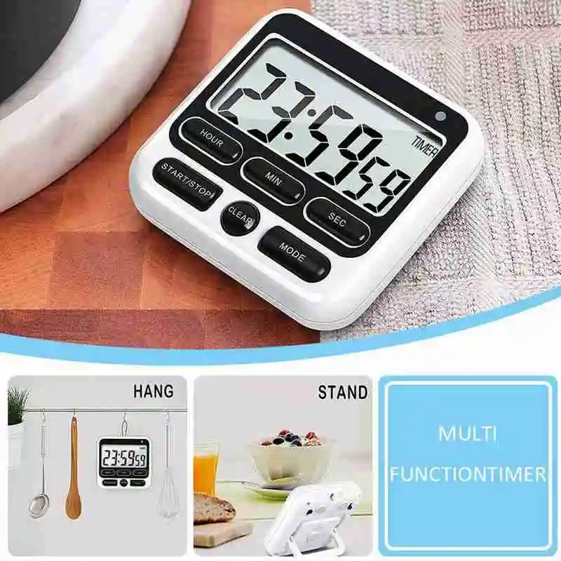 1 шт. цифровой кухонный таймер поддержка магнитная ЖК будильник обратного